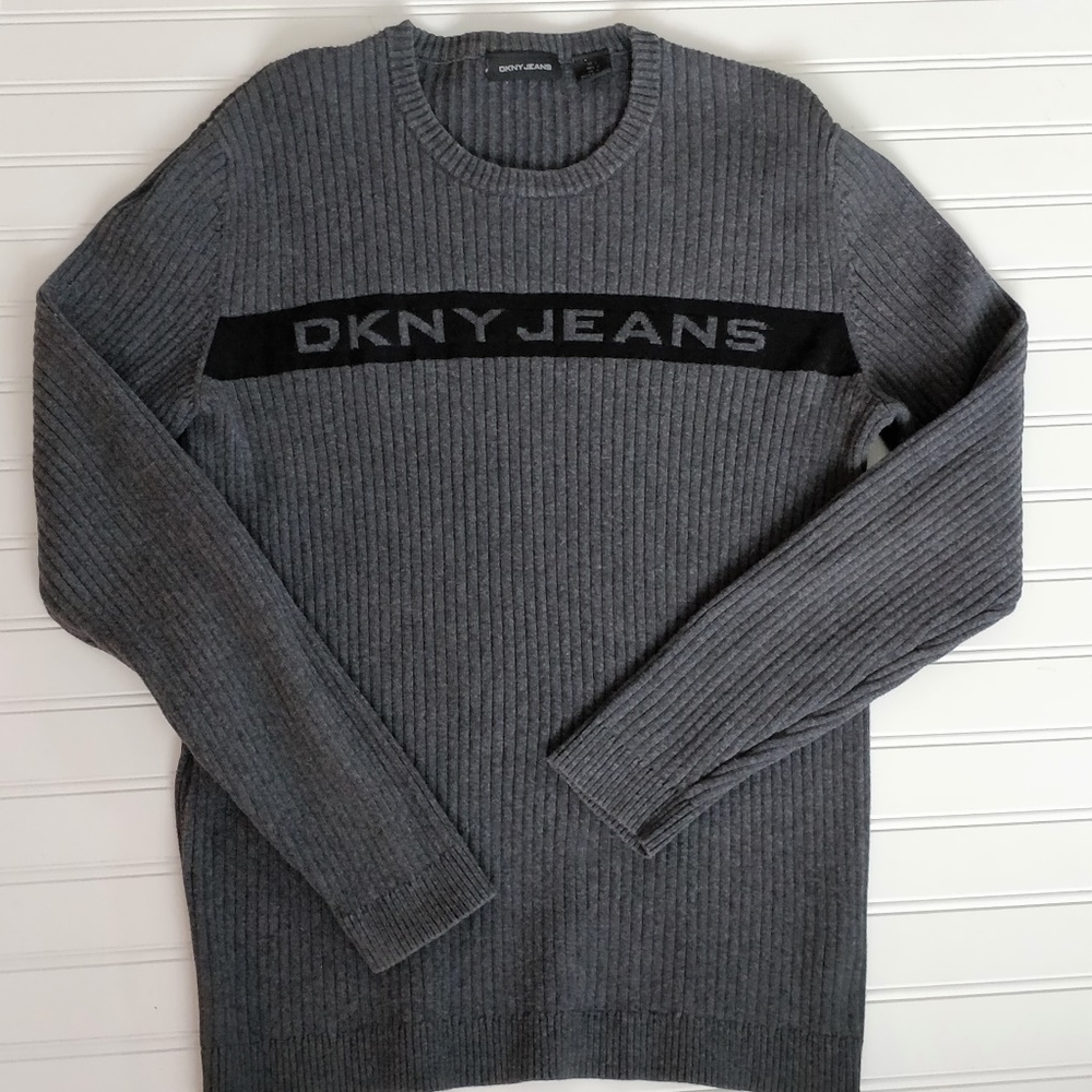 Like new DKNY Jeans men's charcoal sweater